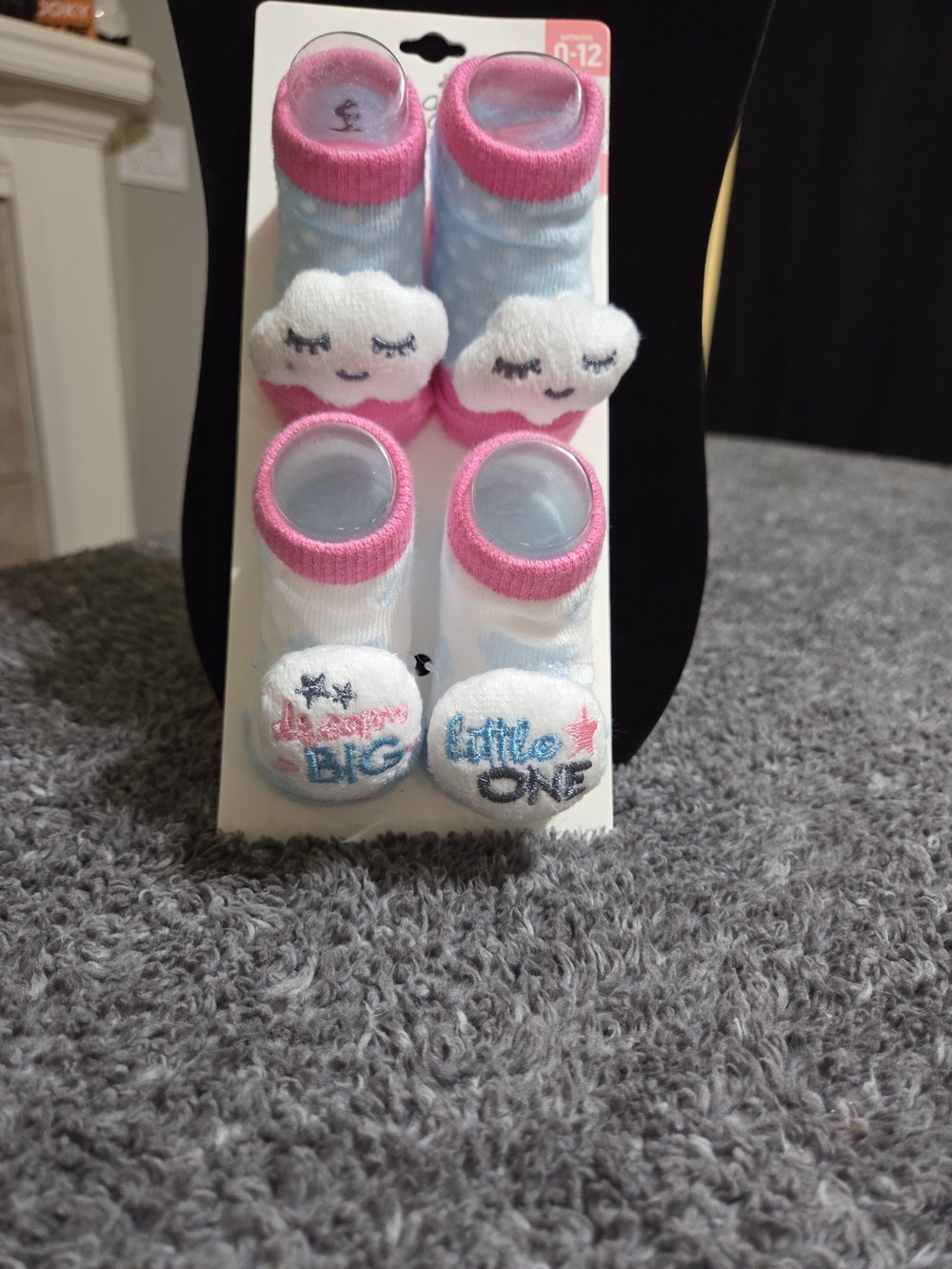 Rising Star Pink and White Cloud Baby Sock Set